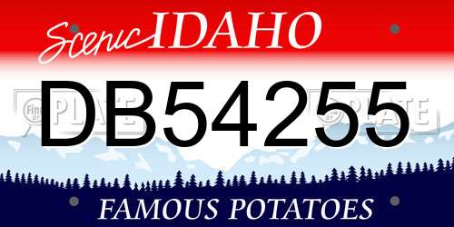 DB54255 Idaho License Plate
