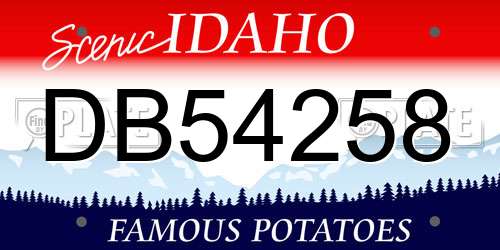 DB54258 Idaho License Plate