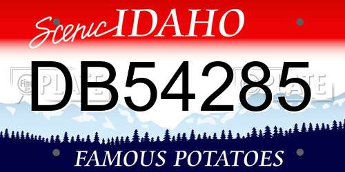 DB54285 Idaho License Plate