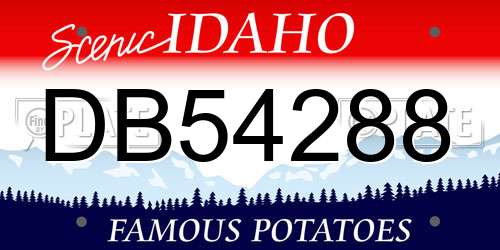 DB54288 Idaho License Plate