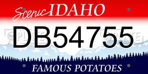 DB54755 Idaho License Plate