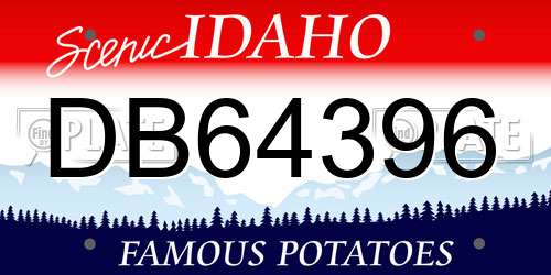 DB64396 Idaho License Plate