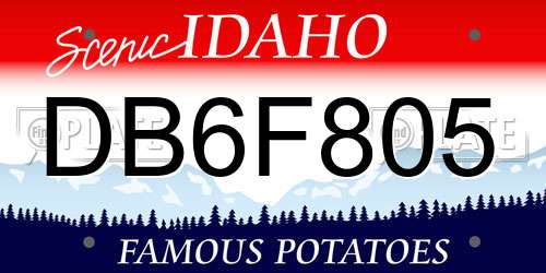 DB6F805 Idaho License Plate