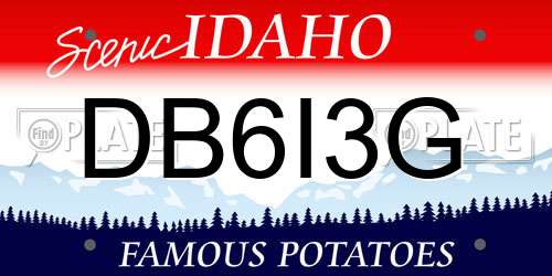 DB6I3G Idaho License Plate