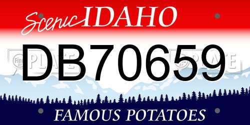 DB70659 Idaho License Plate