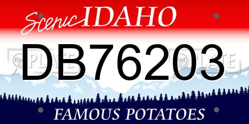DB76203 Idaho License Plate