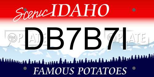 DB7B7I Idaho License Plate