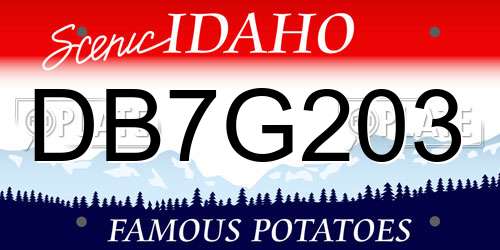 DB7G203 Idaho License Plate
