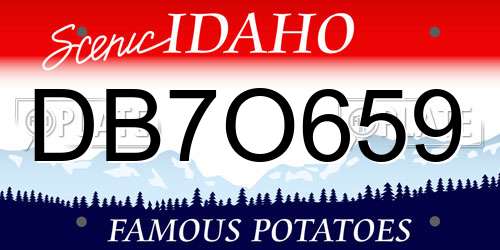 DB7O659 Idaho License Plate