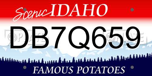 DB7Q659 Idaho License Plate
