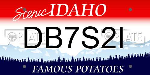 DB7S2I Idaho License Plate