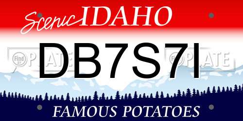 DB7S7I Idaho License Plate