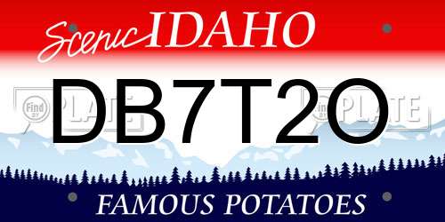 DB7T2O Idaho License Plate