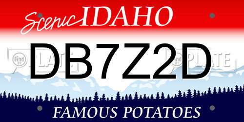 DB7Z2D Idaho License Plate