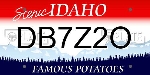 DB7Z2O Idaho License Plate