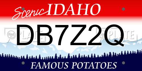 DB7Z2Q Idaho License Plate
