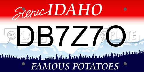 DB7Z7O Idaho License Plate