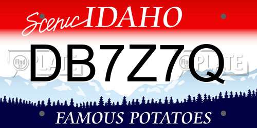 DB7Z7Q Idaho License Plate