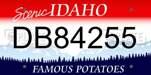 DB84255 Idaho License Plate