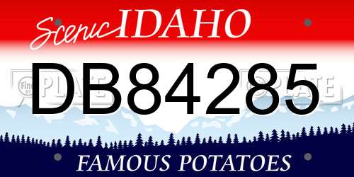 DB84285 Idaho License Plate