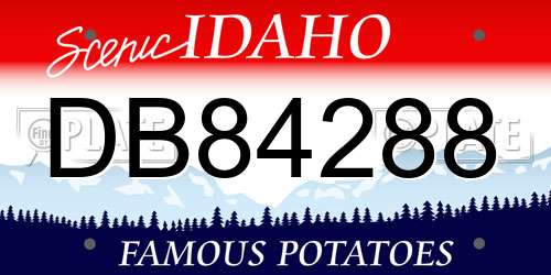 DB84288 Idaho License Plate