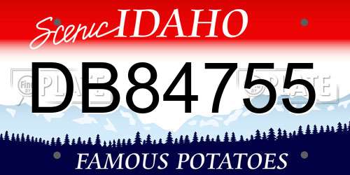 DB84755 Idaho License Plate