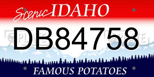 DB84758 Idaho License Plate
