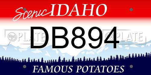 DB894 Idaho License Plate