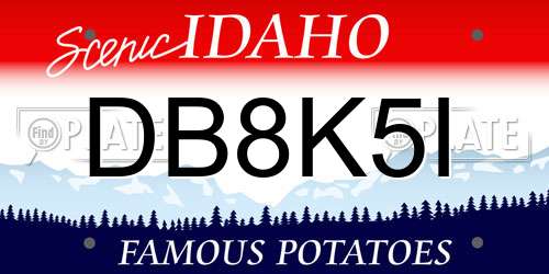 DB8K5I Idaho License Plate