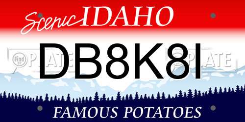 DB8K8I Idaho License Plate