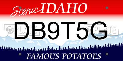 DB9T5G Idaho License Plate