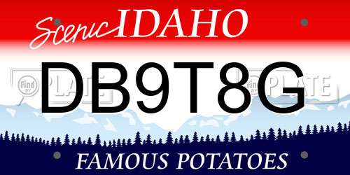 DB9T8G Idaho License Plate