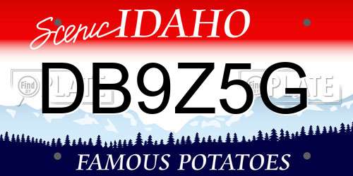 DB9Z5G Idaho License Plate
