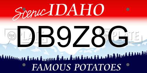 DB9Z8G Idaho License Plate