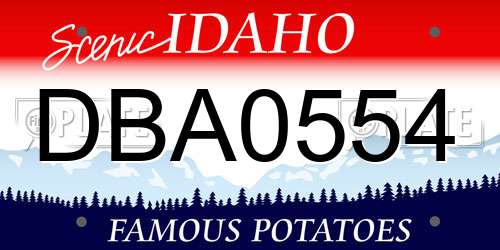 DBA0554 Idaho License Plate