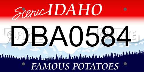 DBA0584 Idaho License Plate