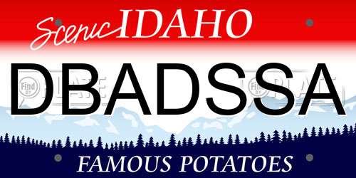 DBADSSA Idaho License Plate