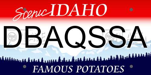 DBAQSSA Idaho License Plate