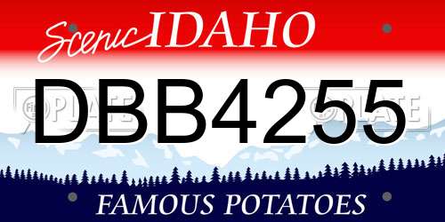 DBB4255 Idaho License Plate