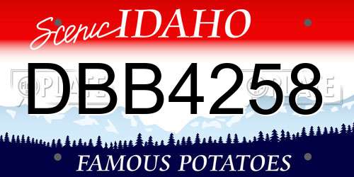 DBB4258 Idaho License Plate