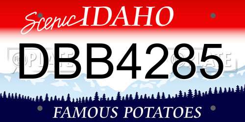 DBB4285 Idaho License Plate