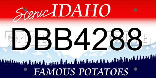 DBB4288 Idaho License Plate