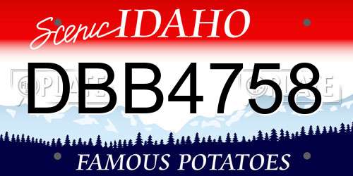 DBB4758 Idaho License Plate