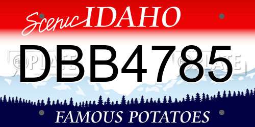 DBB4785 Idaho License Plate