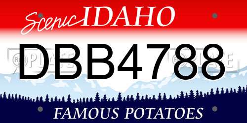 DBB4788 Idaho License Plate