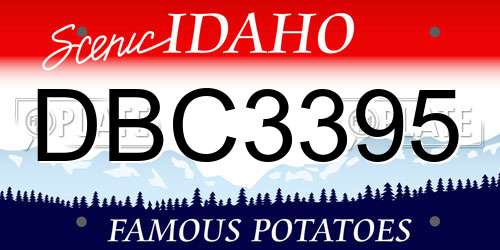DBC3395 Idaho License Plate