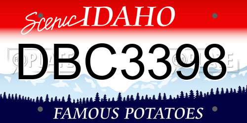 DBC3398 Idaho License Plate