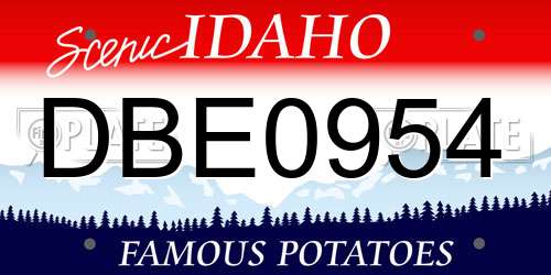 DBE0954 Idaho License Plate