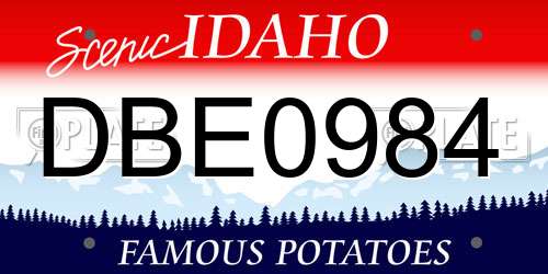 DBE0984 Idaho License Plate