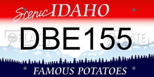 DBE155 Idaho License Plate